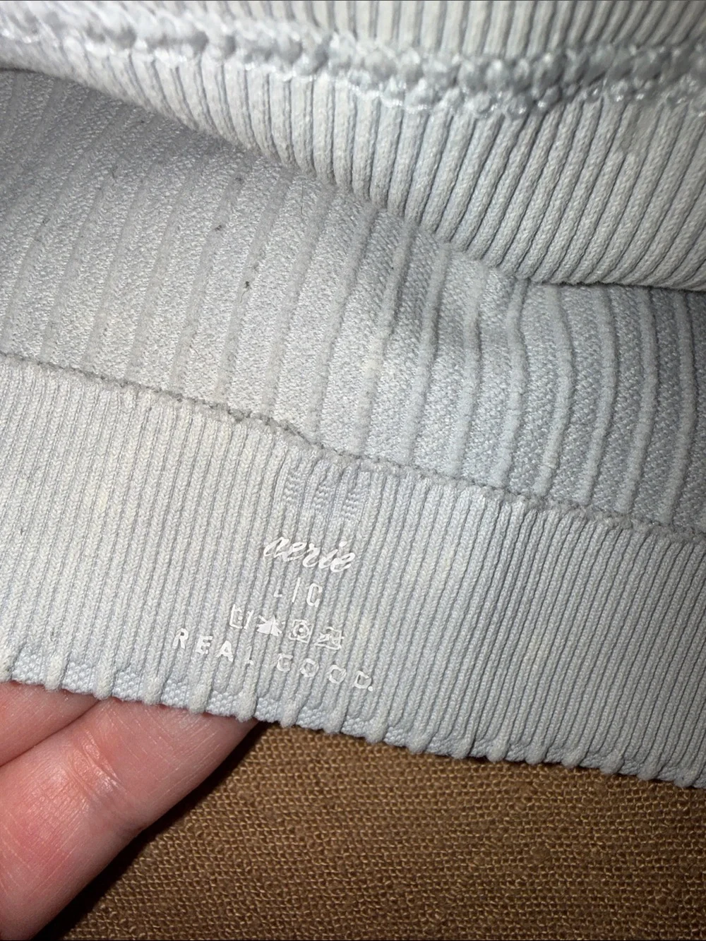 Aerie Seamless Ribbed Bralette - Light Grey